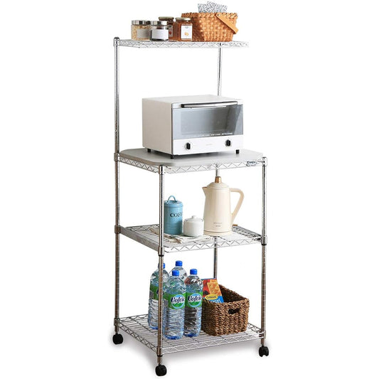 Iris Ohyama Rack Metal Rack Rustproof Width 55 x Depth 45 x Height 139cm 4 Tiers Load Capacity 50kg Pole Diameter 19mm Range Rack Stovetop Kitchen Rack Main Unit MTO-MR55