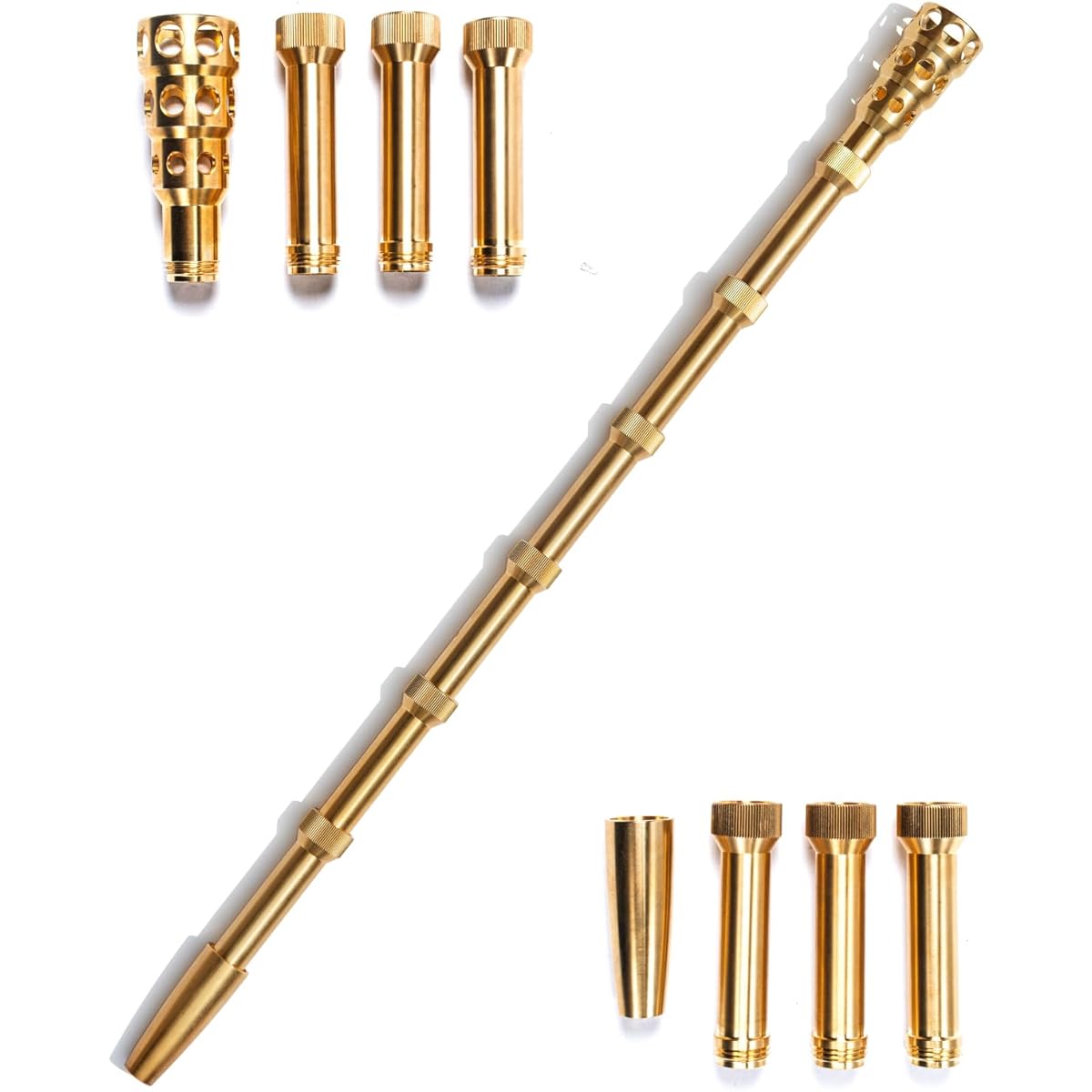 KAGURA Fire Blowing Stick Brass Camping Assembly Type 8 Pieces 54cm Fire Starter Bonfire Compact Carrying Case Included Outdoor Barbecue Tanaka Metal Seisakusho