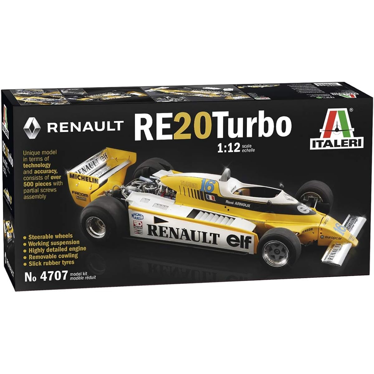 ITALERI 1/12 Renault F1 RE20 Turbo Plastic Model IT4707 with Japanese Instruction Manual