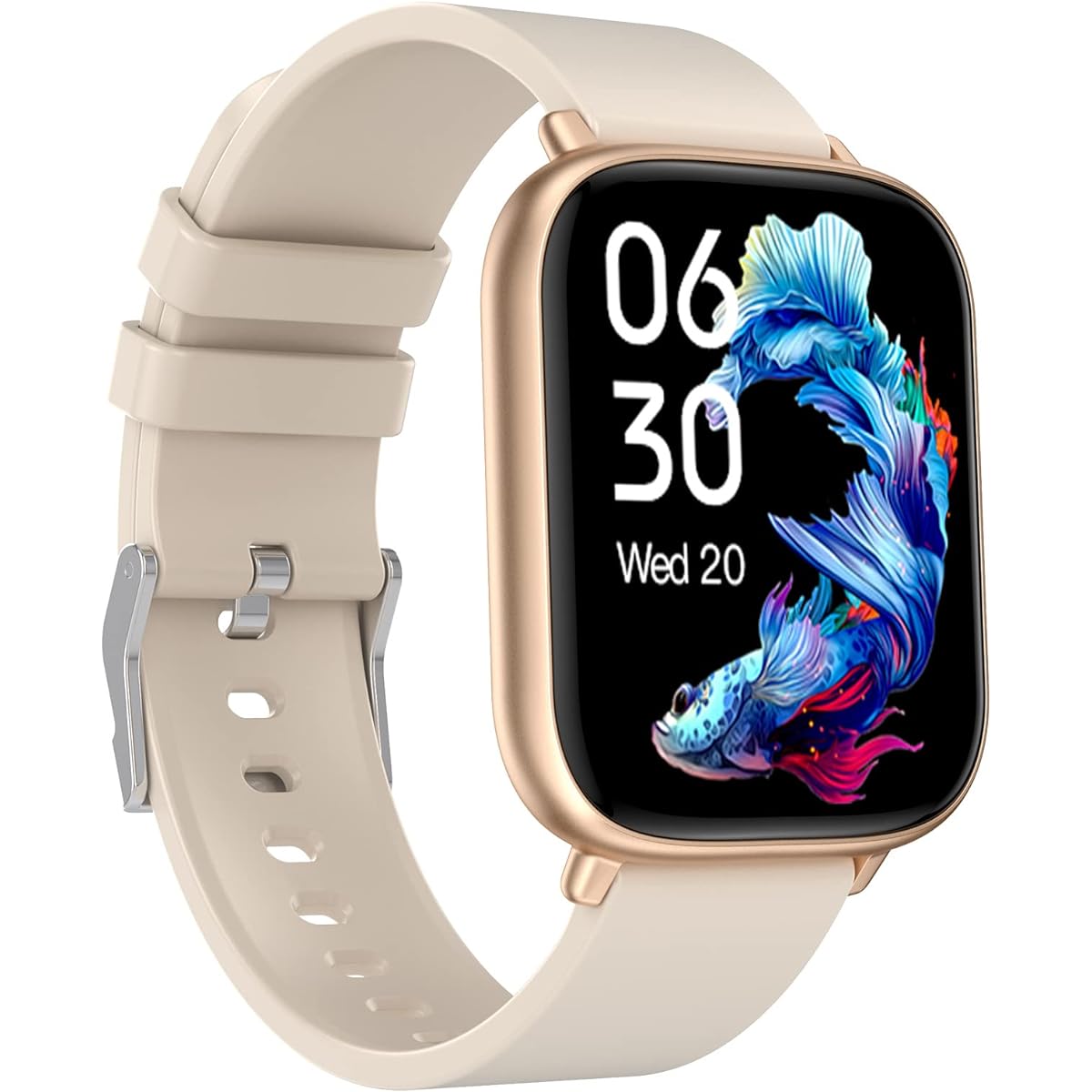 Smart Watch [1.85 inch large screen] Pink Line incoming call reading Calorie/Pedometer Music control Aram Remote camera 4 level brightness adjustment Q9 Pro GT2 Smart Watch (Beige)