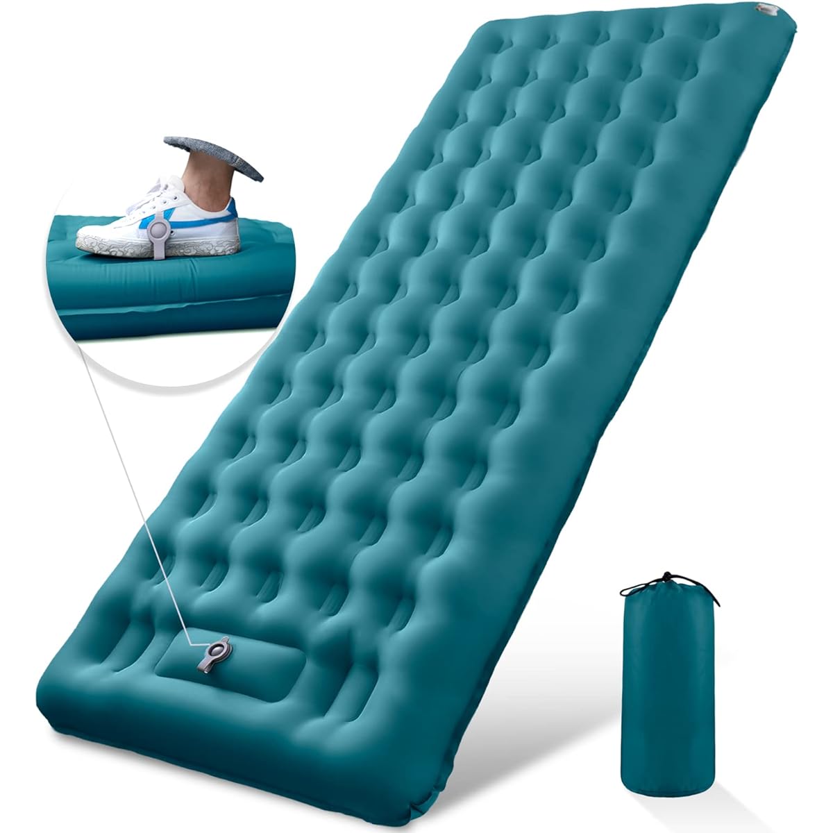 Air Mat Camping Mat [Thickness Approx. 13CM] DTOETKD Foot-operated Air Mat Thick Car Sleeping Mat Foldable Outdoor Mat Camping Equipment Lightweight Compact Waterproof Tideproof Convenient to Carry Easy Storage Storage Bag Included Japanese Instruction M