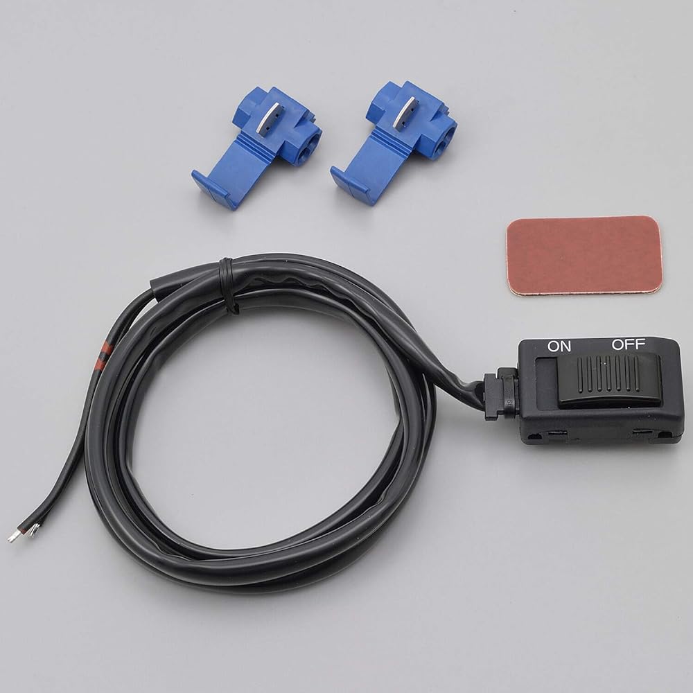 Daytona Motorcycle Switch Double-Sided Tape Paste 100W Compatible Harness Length 800mm Flat Face Type Black 71779