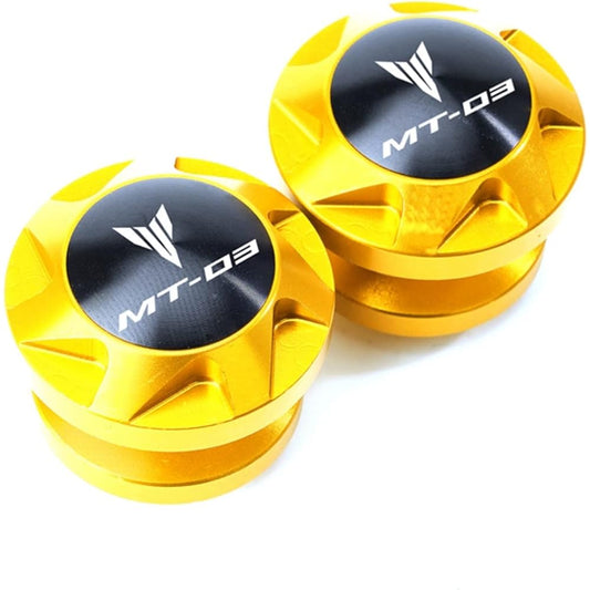 Motorcycle Swingarm Bobbin Spool For Ya-ma-ha MT-03 MT03 MT 03 2006-2018 Motorcycle Accessories CNC Aluminum Swingarm Spool Slider Stand Screw (Color: Gold, Size: A)