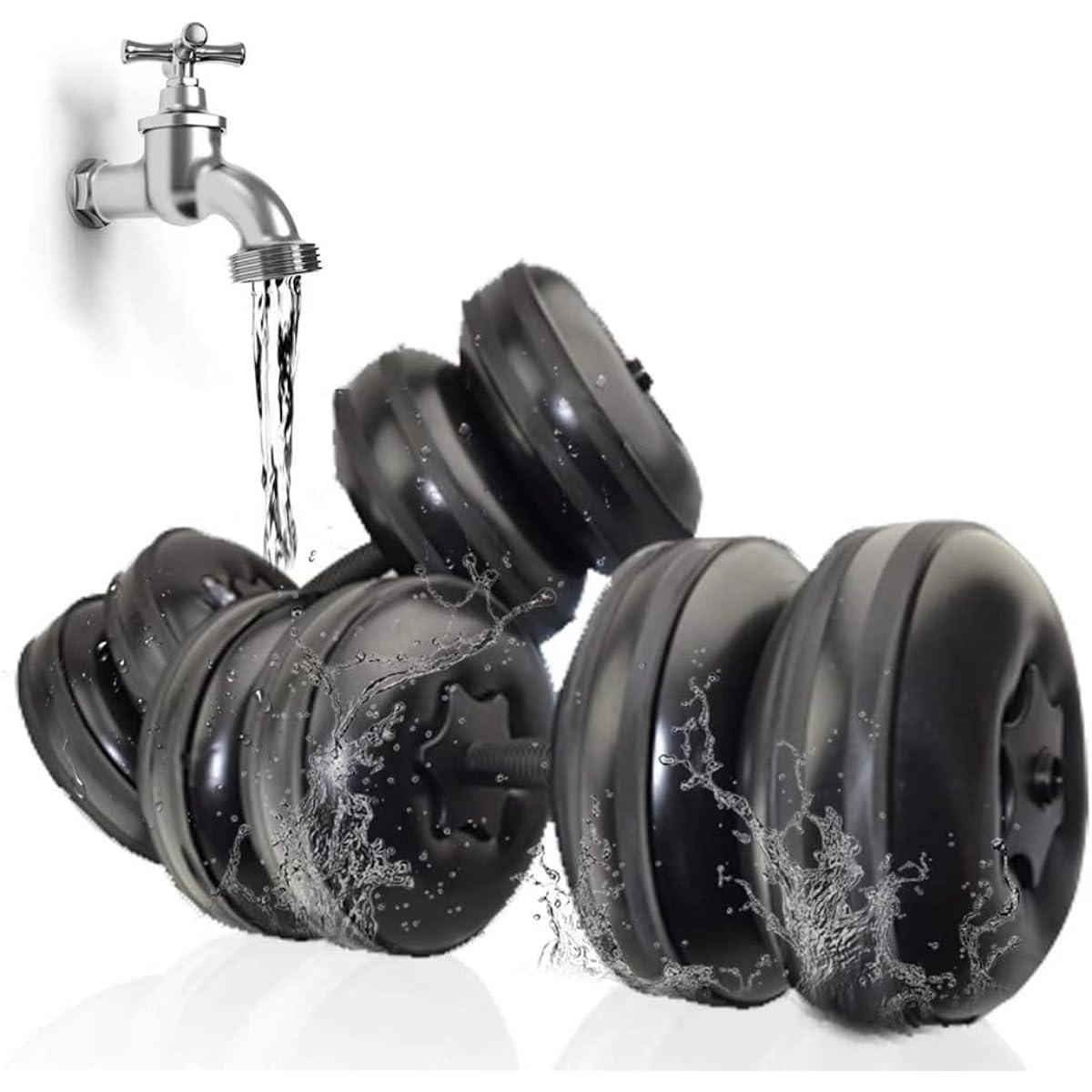 DEIRIS Dumbbell, Water, 16-20kg Adjustable, Water Dumbbell, Floor Scratch Prevention, Dumbbell, Water Container, Fitness Dumbbell, Quiet, Adjustable Dumbbell, Water Dumbbell, Lightweight, Portable, Travel Dumbbell, Convenient Storage, Dumbbell Water, Uni