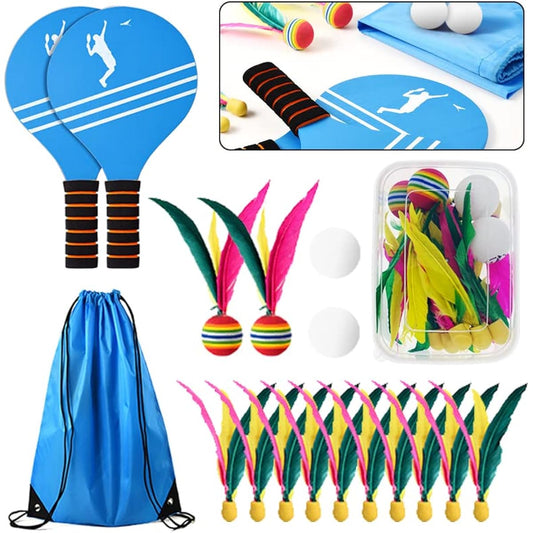 [AAGWW] Badminton set, table tennis racket, family, partner, for beginners, wind resistant, indoor/outdoor battledore, battledore set, enjoyable at night, leisure use, battledore