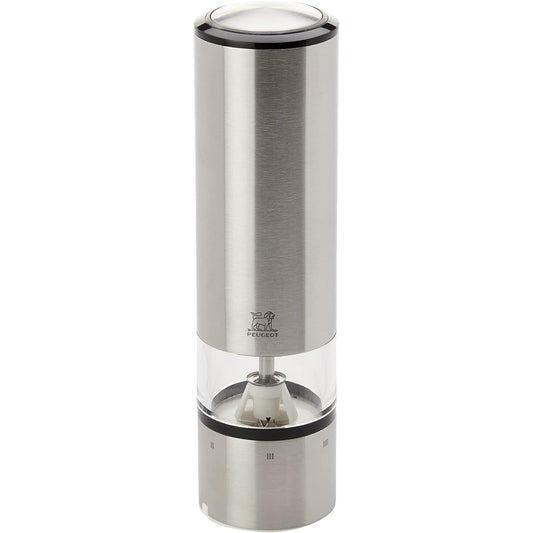 PEUGEOT Mill Electric Salt Mill Coarseness Adjustment Capacity 50g/20cm Tray and Spice Scale Included Made in France Erissens 27179