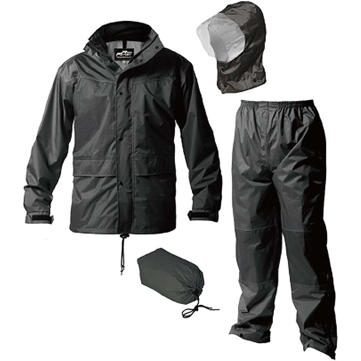 Otafuku Gloves Rain Factory [Waterproof with Storage Bag, Water Pressure Resistance 20,000mm H2O] RF-12 Dark Gray LL