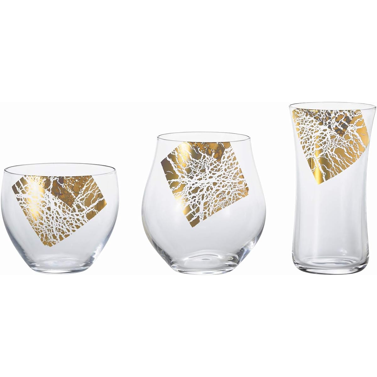 Adelia Sake Cup, Sake Glass, Kinra Rin Craft Sake Glass Set [3 Types/Drinking Comparison/Sake Glass/Craft Sake Glass] Made in Japan, Wooden Box, Birthday Gift, Present S-6312