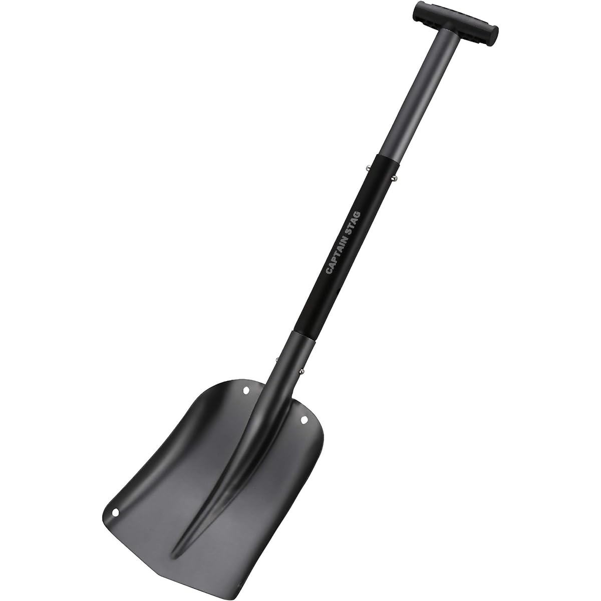 CAPTAIN STAG Scoop, Snow Removal, Car-mounted Aluminum Joint Scoop, 2 Level Adjustment, Storage Bag Included, Black