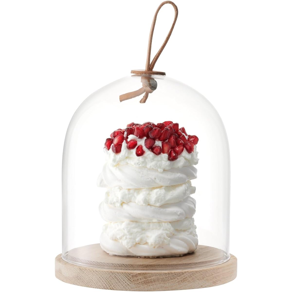 LSA Glass Dome & Wood Tray Clear Height 15cm IVALO G1048-15-301