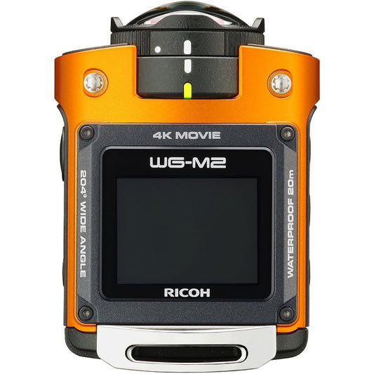 RICOH Waterproof Action Camera WG-M2 Orange 4K Video Ultra Wide Angle 204 degrees No housing required Waterproof 20m Shockproof 2m 03801