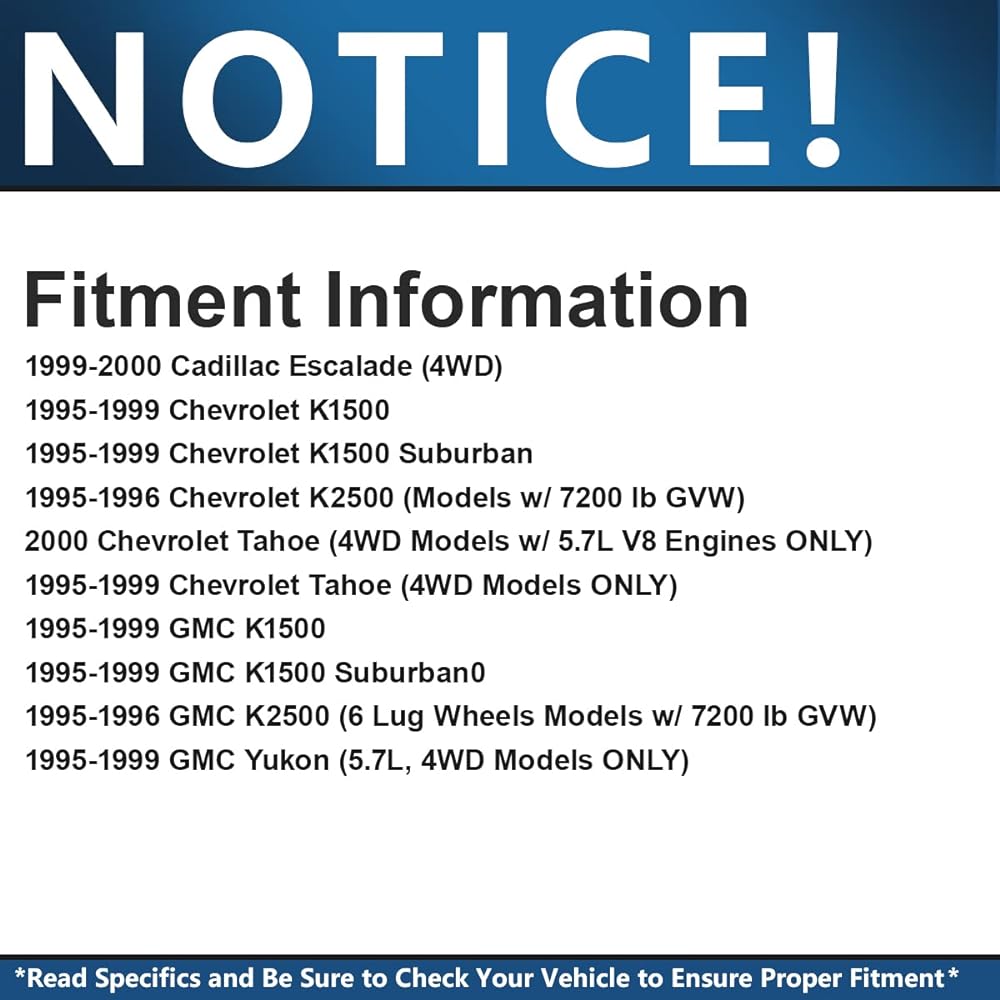 DETROIT AXLE -The upper part of the front and lower ball joint replacement Chevrolet GMC K1500 K2500 Tahoe Yukon Cadillac Escalade [Suitable for Press Steel Control Arm] -Four sets