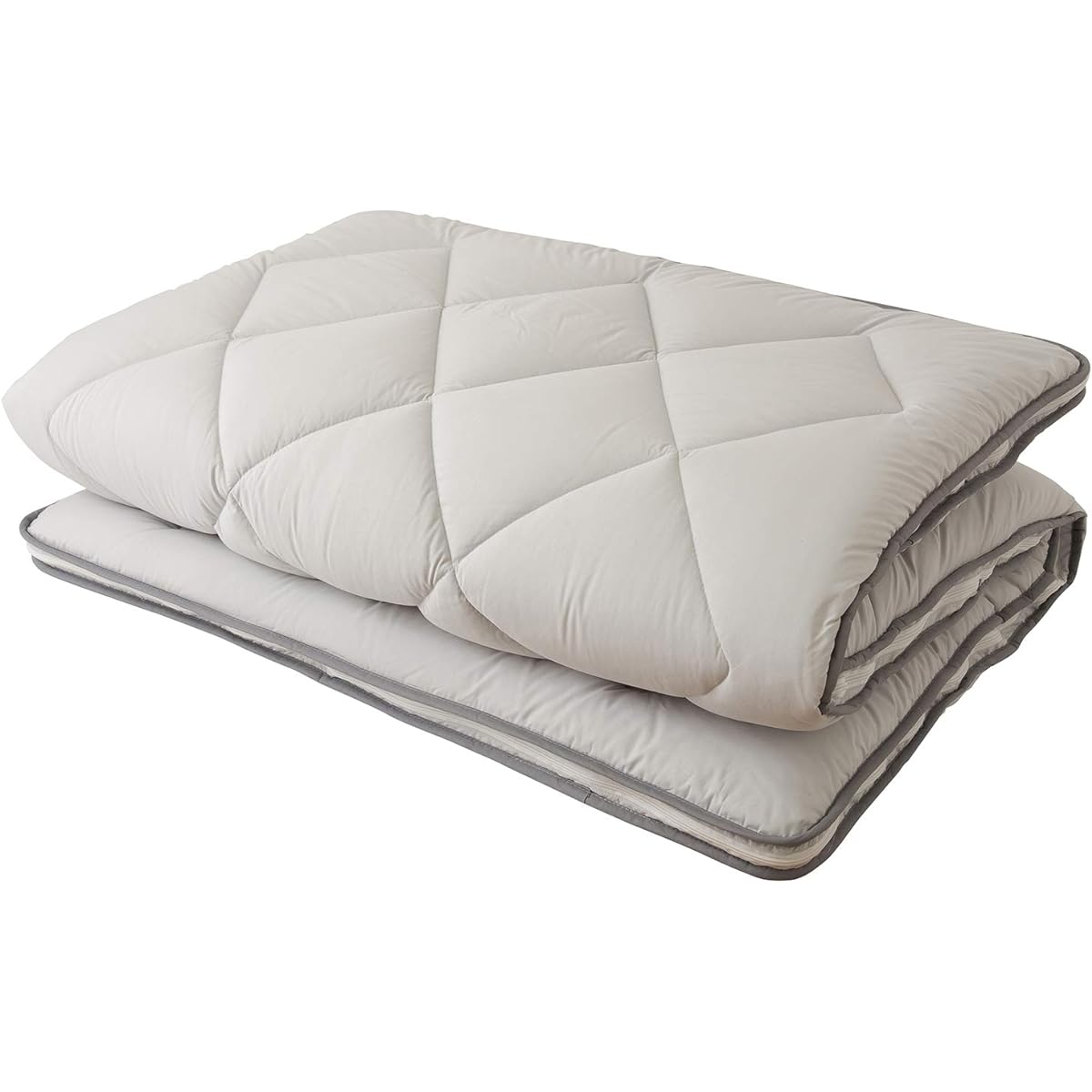 AQUA Mattress, Single Light Gray [Comfortable and Clean Series] Only the dirty side can be washed, Extra Thick 3-layer Futon, Dust Mite Resistant, Antibacterial, Odor Resistant, Bedwetting Prevention (Formerly Nice Day) 865601Y1