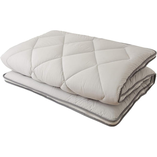 AQUA Mattress, Double Light Gray [Comfortable and Clean Series] Only the dirty side can be washed, Extra Thick 3-layer Mattress, Dust Mite Resistant, Antibacterial, Odor Resistant, Bedwetting Prevention (Formerly Nice Day) 865603Y1