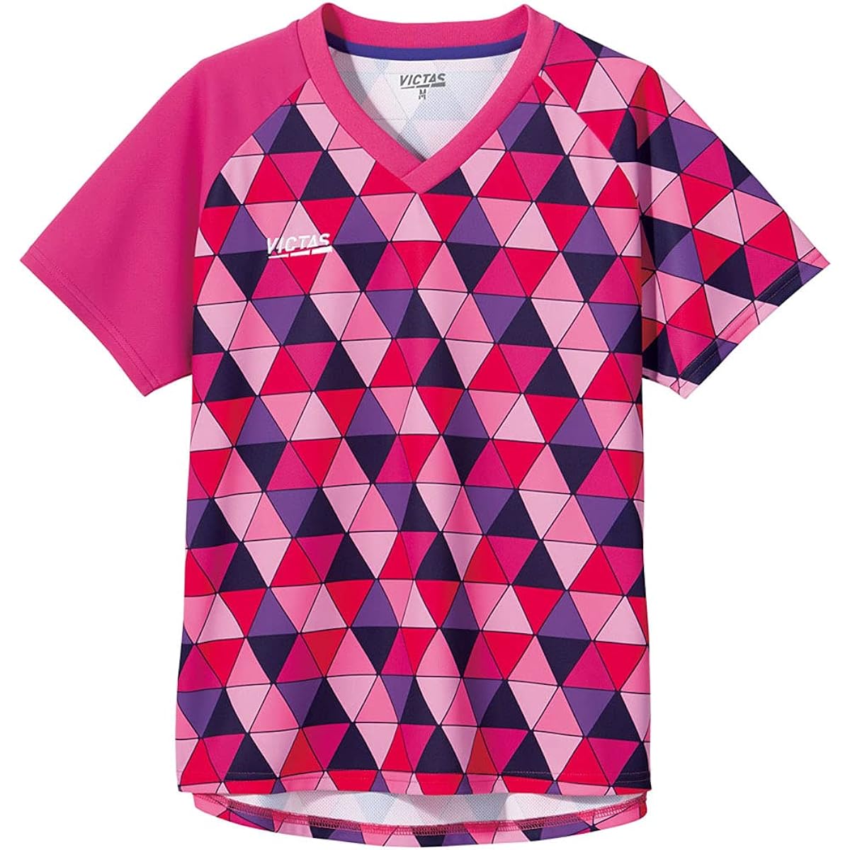 VICTAS Table Tennis Colorful Triangle Ladies Game Shirt (COLORFUL TRIANGLE LGS) Officially approved by J.T.T.A. (Japan Table Tennis Association) 612104