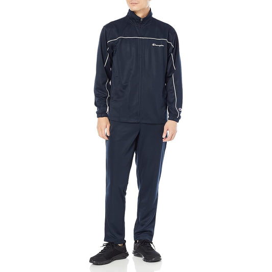 [Champion] Jersey Top and Bottom Stand Neck Training Suit Setup Quick Drying UV Protection Training Pants Jersey Jacket Script Logo Club Activities Gym Loungewear C8-TSW02 Men's