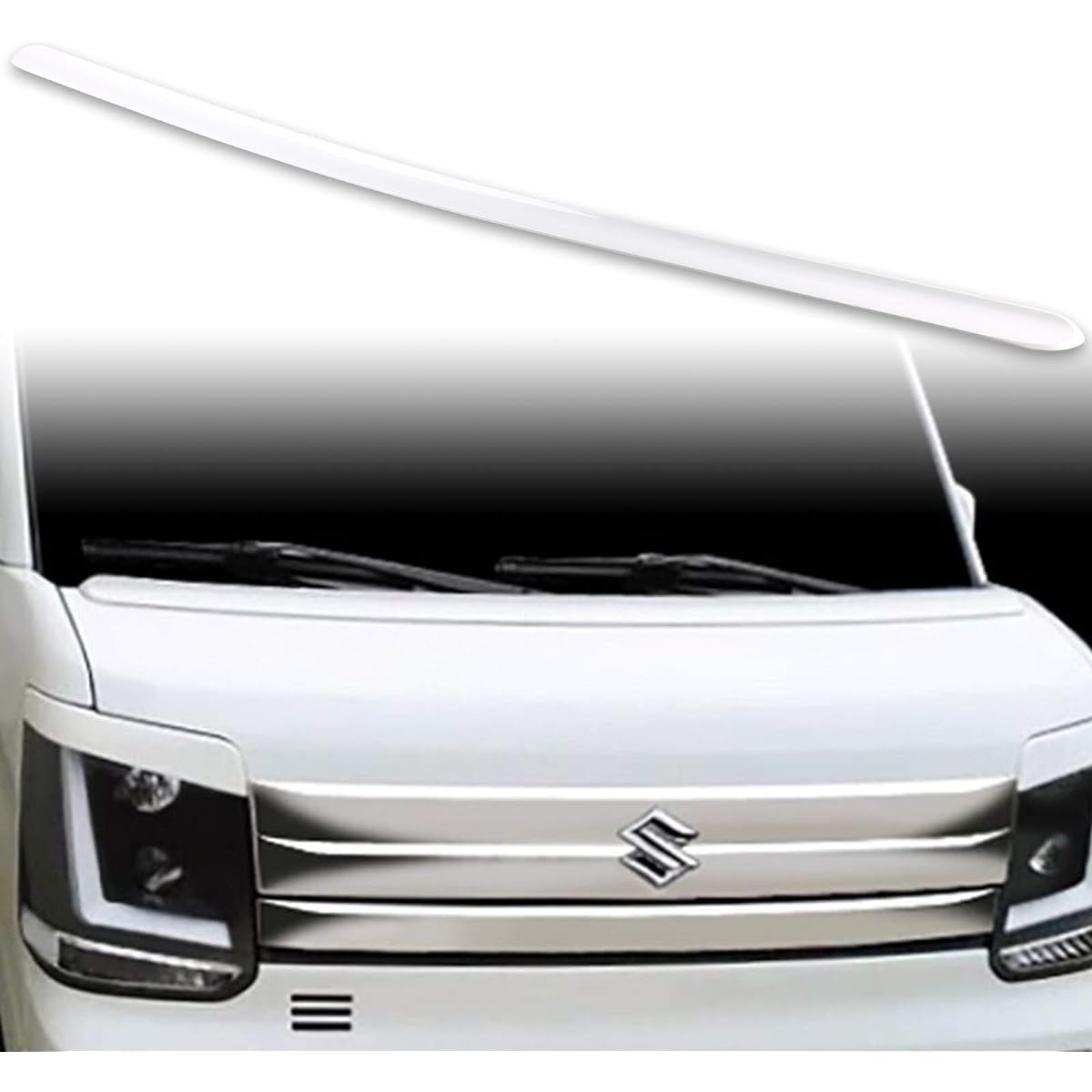 [FYRALIP] Insect Repellent Hood Spoiler Genuine Color Painted for Suzuki Every 6th Generation Every Wagon 3rd Generation Model Exterior Aero Parts Double-Sided Mounting Color Code: 26U