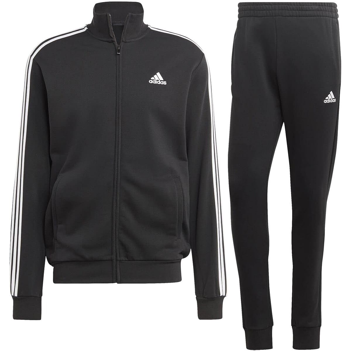 Adidas Jersey Top and Bottom Set Sportswear Basic 3 Stripes French Terry Tracksuit ECT00 Men's