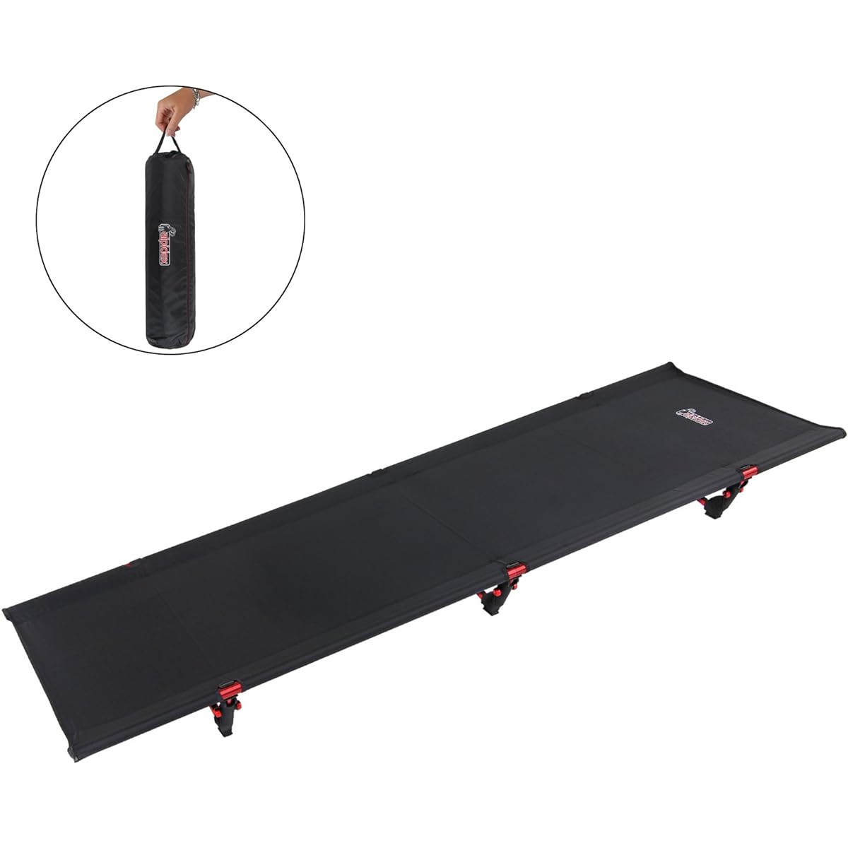 [From Germany x Europe x Low Cot] ALPIDEX (Alpidex) World's lightest class 2.1Kg (Easy to assemble in 3 minutes) Camping Cot Lightweight Compact Wide Wide (Low Cot Black)