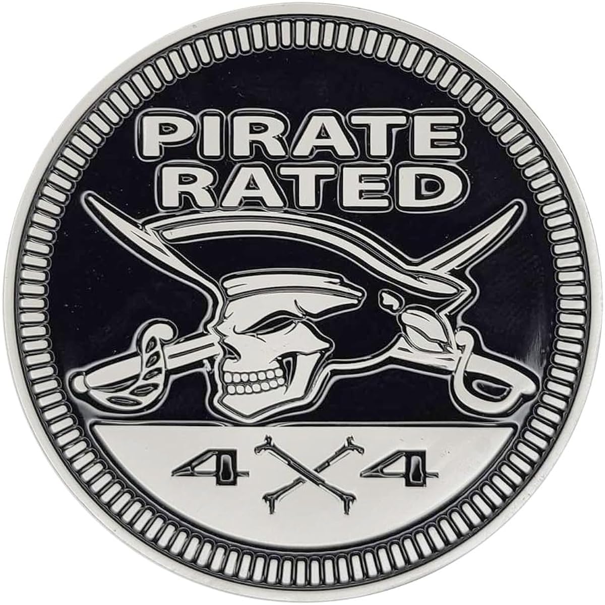 4 x 4 Metal Auto Badge 3D Metal Emblem Round Emblem Decard Car Badge Decal Sticker Sticker Sticker Car Track (pirate rating)