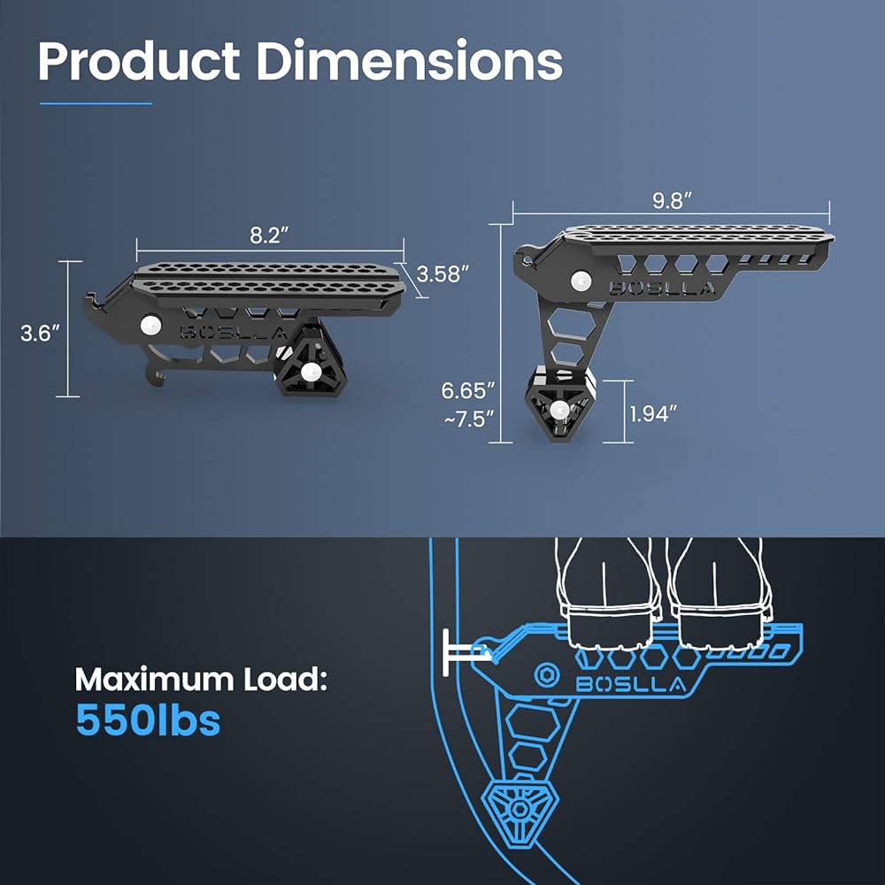 BOSLLA Universal Card Astep Door Latch Step For Roof Access Dore Step Folding Rooflack Step Up Hook Step Up Hook For SUV Track vehicles with 4 gears (black)