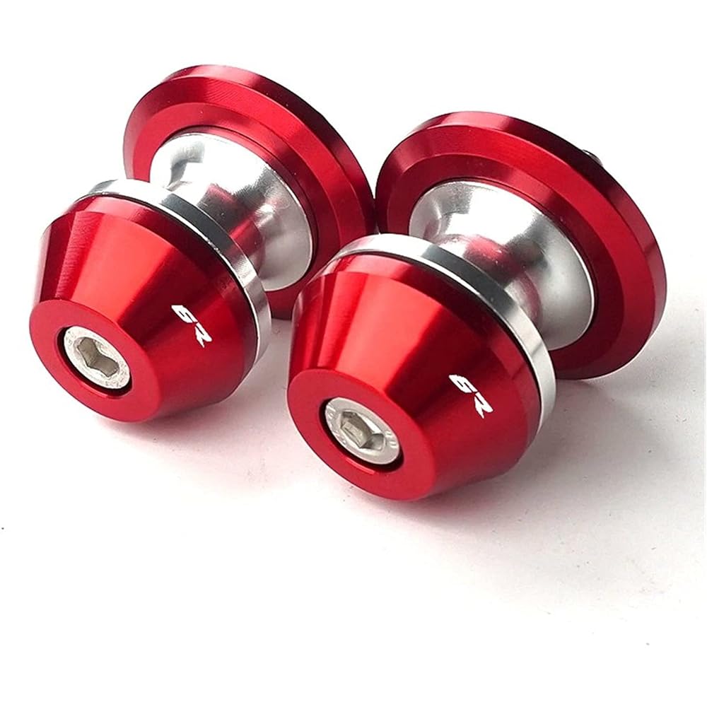 Motorcycle Swing Arm Spool Slider 10mm Swing Arm Stand Screw Swing Arm Spool Slider for Ninja ZX-6R 1998-2011 ZX6R M10 (Color: Red)