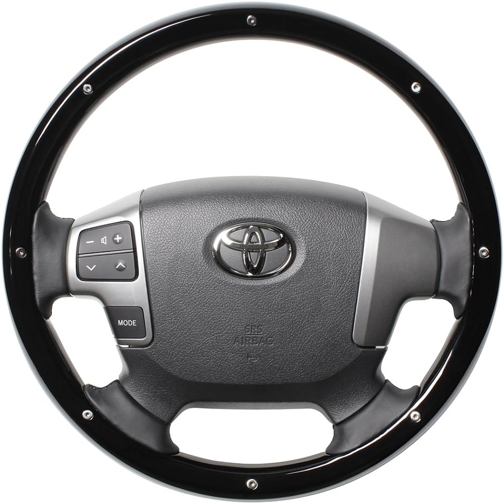 REAL Steering [Hiace (200 series 4 type)/Regius Ace (200 series 4 type)] All wood piano black stud J200-PBWM-BK