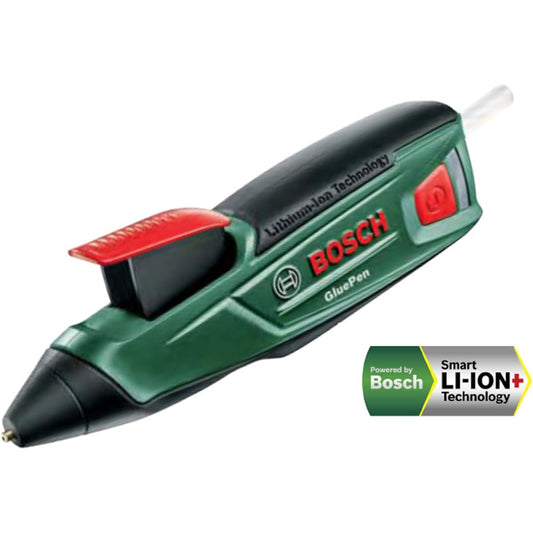 BOSCH Cordless Glue Gun (4 clear glue sticks included as standard, charger included) GLUEPEN