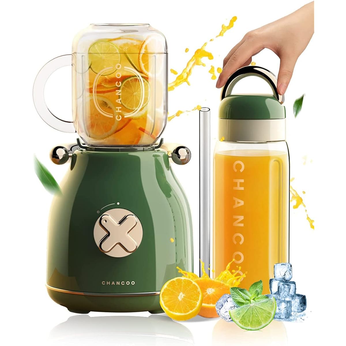 SOLEMOOD Juicer Mixer for Vegetables, Fruits, Juice, Baby Food, Nutritional Replenishment, Ice, Multi-Purpose Juicer Mixer, Small Shaved Ice Machine [Smoothie, Can Crush Ice/Juice/Baby Food/Small/Smoothie Maker/Easy to Wash, Fully Washable/Swallowing Foo