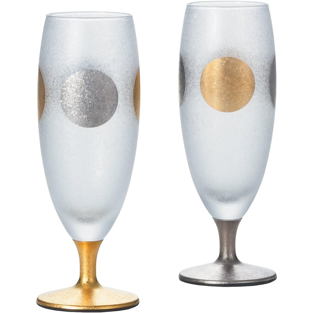 ADERIA Premium Nippon Taste Sun Moon Short Stem Pair Set 125ml Made in Japan Cosmetic Box Glass Cup Wedding Gift Beer Stylish Present Glass Sake Birthday Women Tumbler Sixtieth Birthday Men Retirement Whiskey Father Anniversary Wife Gift Respect for the