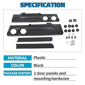 KUAFU Lower Door Panel Set 2 Speak Card Appanel 1978-1988 Monte Carlo Malibu (2DR) & El Camino Cutlass Regal