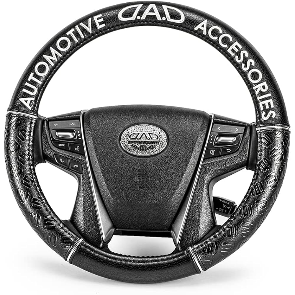 Garcon DAD Steering Cover Royal Steering Cover Monogram Leather M Black D.A.D HA212-02