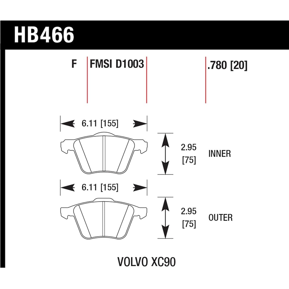 Hawk Performance HB477Y.610 LTS Brake Pad