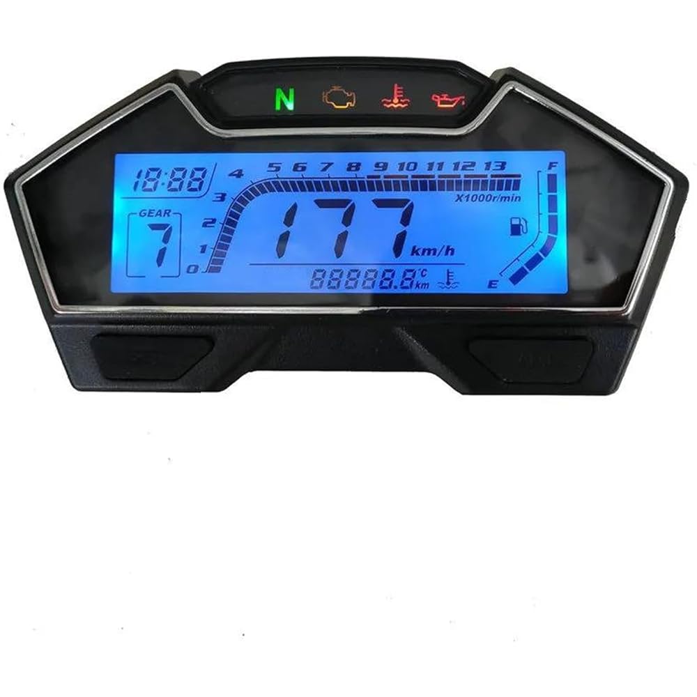 LED Indicator Odometer Motorcycle Tachometer Gear Indicator N1-6 Gear LCD Digital Instrument Waterproof Odometer Speedometer Meter