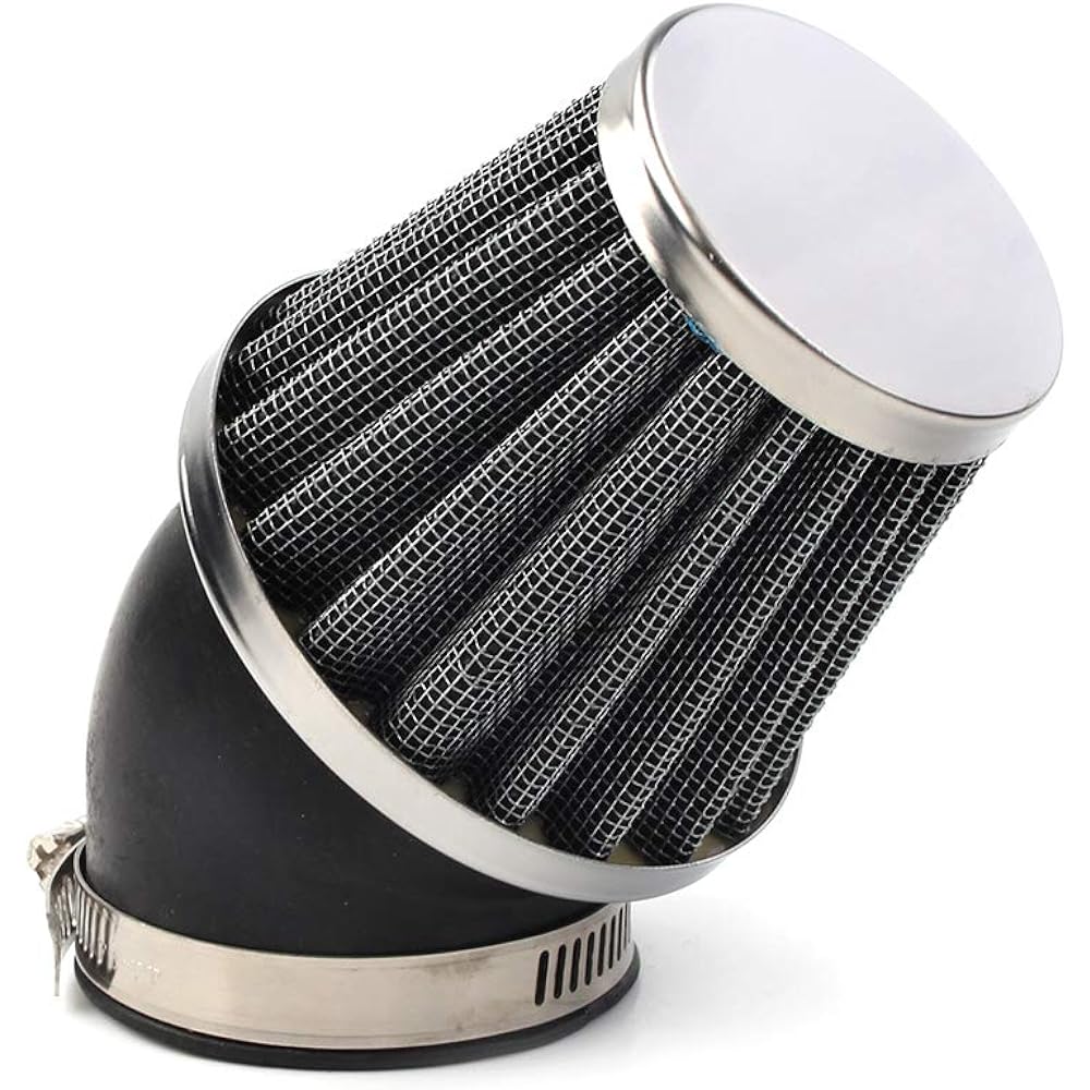 Newsmarts 50mm Curved Motorcycle Air Filter Dirt Pit Quad ATV Bike Buggy Go Kart for Honda Kawasaki 50cc Chinese Scooter Aprilia Benelli