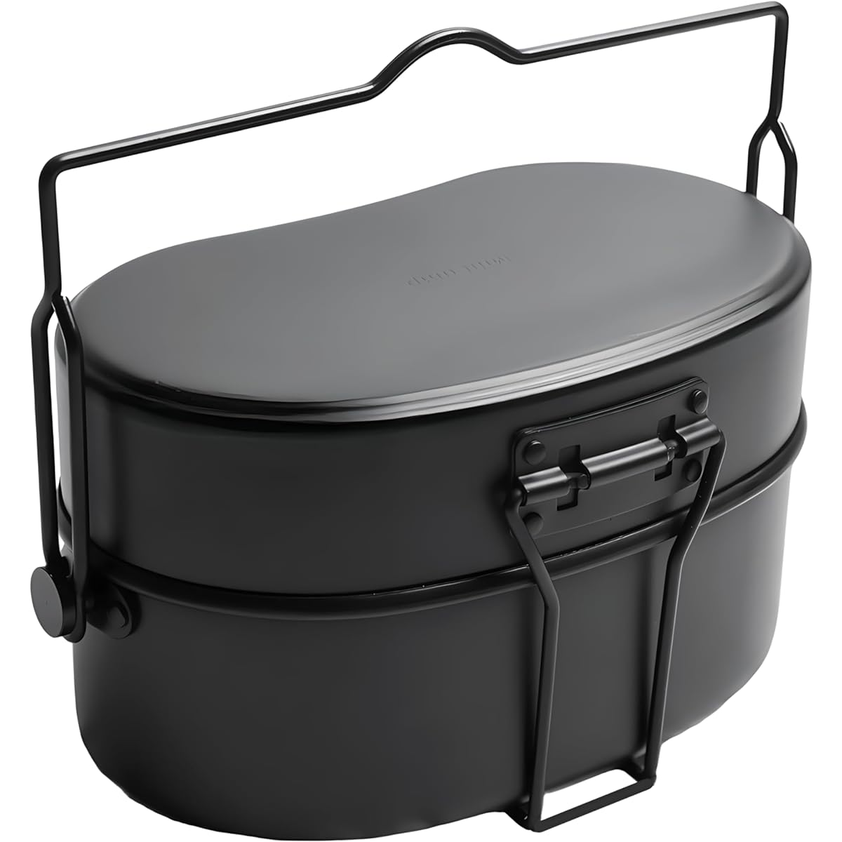 MiliCamp Combat Meal Box 2 Type (OD Color) Reproduction Edition Self-Defense Force Mountain Cooking Cup 2 Type 2 Cup Cooking Deburred Cooking Camping Steam Cooking with Mold Engraved Logo (Short Hanging Hand Included)