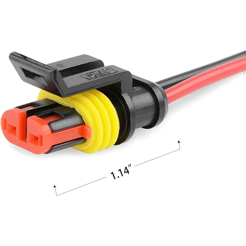 NILIGHT 2 Pinway electric wire connector 10 Pack 16AWG Male Prug Socket Quick Disnect Waterproof Plug Play 1.5mm Series Terminal Car Track For Morin Boat