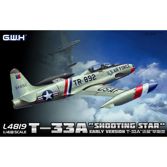 Great Wall Hobby 1/48 T-33A Shooting Star US Air Force Training Aircraft Early Type USA/Germany/Italy Plastic Model L4819