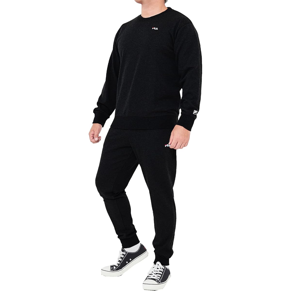 [Fila] Men's Fleece Fleece Sweatshirt Top and Bottom Set Sweatshirts Men's