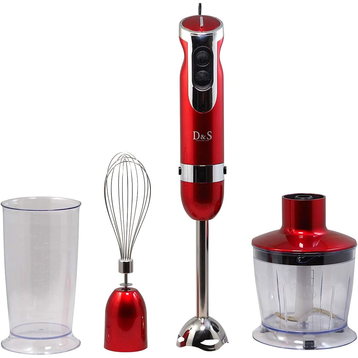 D&S Multifunctional Blender Set with Recipe Book Red Gift Set You can quickly and easily crush the ingredients in the pot. Comes with original recipes.Make baby food, potage, and sauce.You can mince, whip, and mix with this one product.Blender Chopper Wh