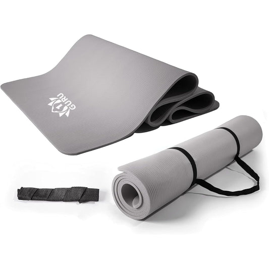 ONEGURU Extra Large Muscle Training Mat Training Mat Extra Thick Yoga Mat 1830mm*800mm*15mm Popular Exercise Pilates Mat Training Mat Exercise Stretch Muscle Training Soundproof Washable 15mm Popular Exercise NBR Japanese Instruction Manual Included