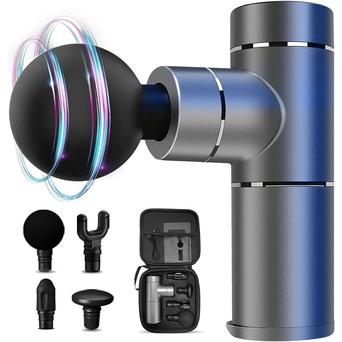 Myofascial Release Gun, Muscle Refreshing Gun, MINI Muscle Recovery Gun, Muscle Relaxation, 3-Stage Vibration, 4 Types of Attachments, Large Capacity