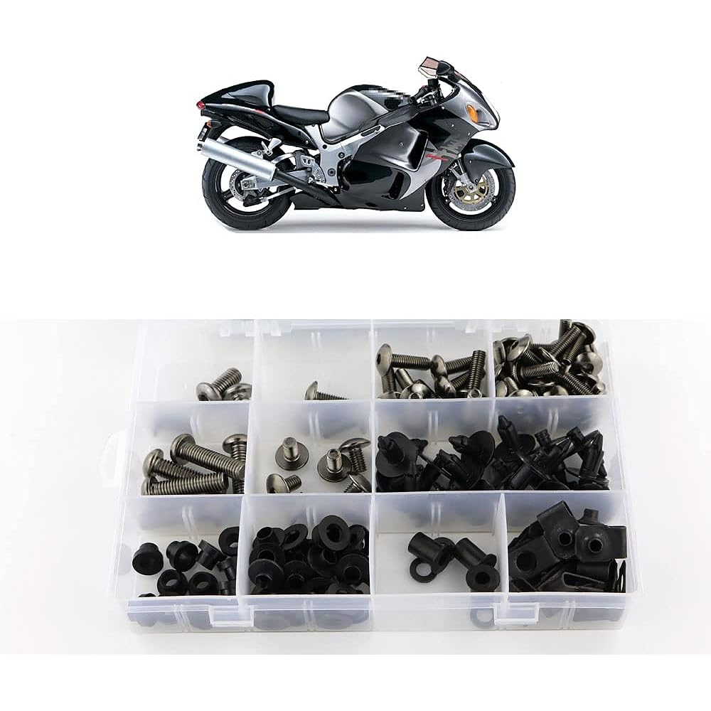 Xitomer Complete Bodywork Screws Suzuki GSX1300R HAYABUSA 1999 2000 2001 2002 2003 2004 2005 2006 2007 Full Set Fairing Bolts/Washers/Nuts/Clips/Grommet (Titanium)
