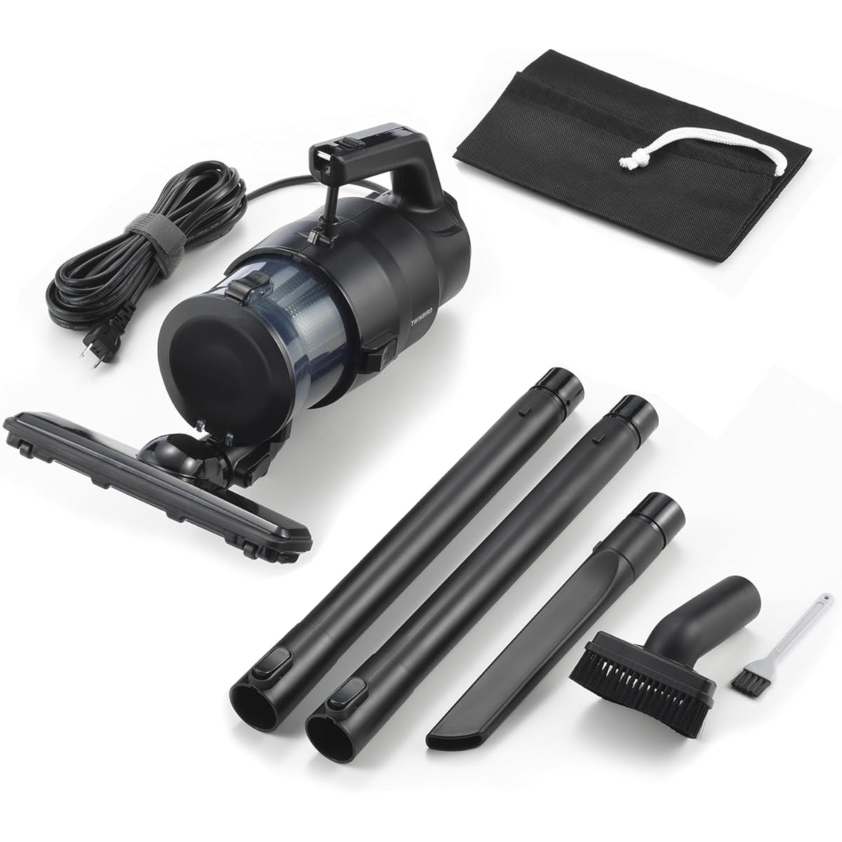 Twin Bird Tsubame Sanjo Vacuum Cleaner Power Handy Cleaner 2WAY Cord Type 6m Long Cord Suction Work Rate 200W Suction Power Continuation [1 Year Manufacturer Warranty] Black HC-EB54B