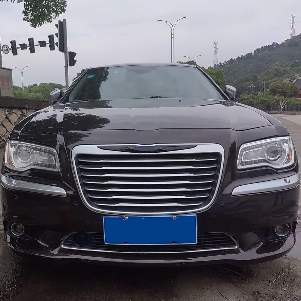 KOLYA Gloss Black Front Bumper Center Grill Emblem Cover Grill Badge Molding Trim 2011-2022 Chrysler 300C for 300C