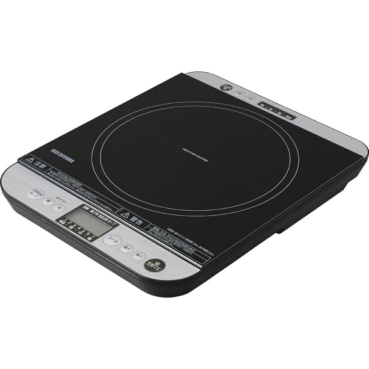 IRIS OHYAMA IH Cooking Stove, 1 Burner, IH Cooking Heater with LCD, 1400W, Both Sides Operation Panel, Tabletop, 7 Levels of Heat Adjustment, Black IHC-T61-B