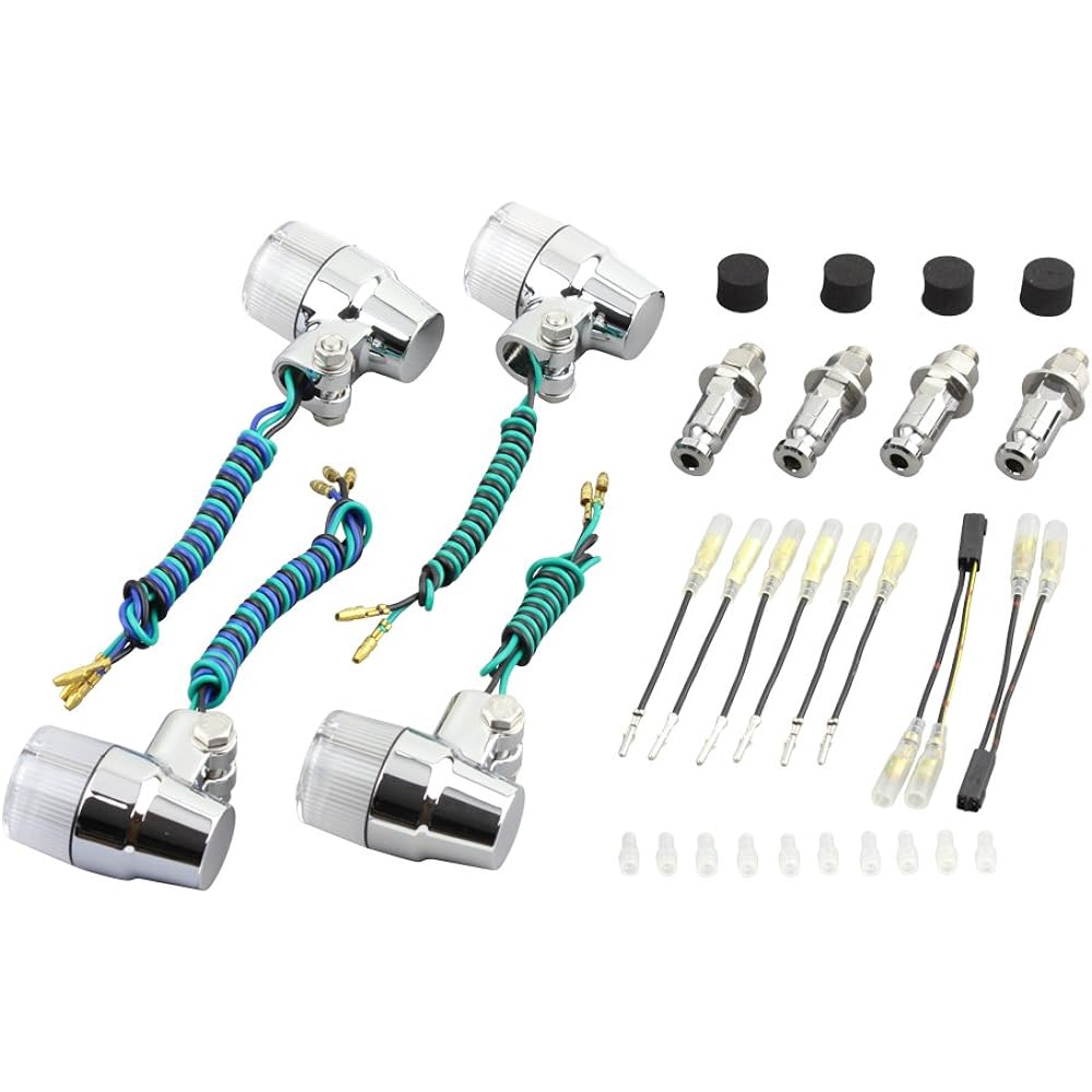 POSH Motorcycle Supplies Super Bike Mini Type Turn Signal Vehicle Specific Set ZEPHYR1100/RS('01~) ZEPHYR750/RS('01~'03) ZEPHYR400χ('01~) ZRX400II('01~'03) Plated Body/Clear