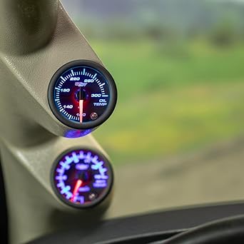 GLOWSHIFT colored 7 -color oil temperature gauge