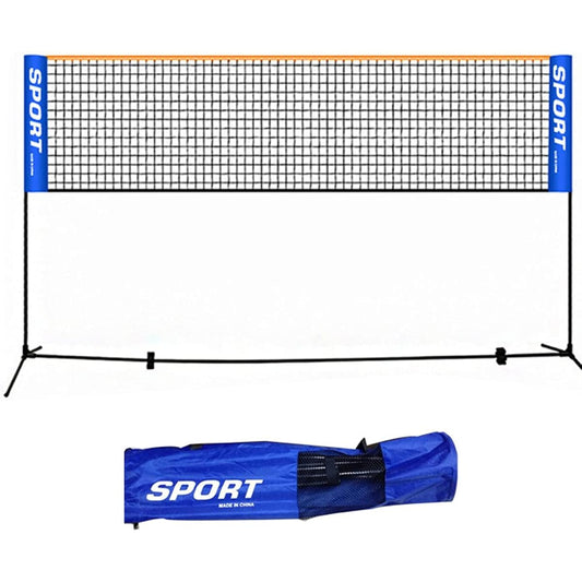 TIKALON Badminton Net for Practice Folding Badminton Net Easy Assembly Compact Portable Ball Net Holder Height Adjustable Badminton Net (Storage Bag Included)