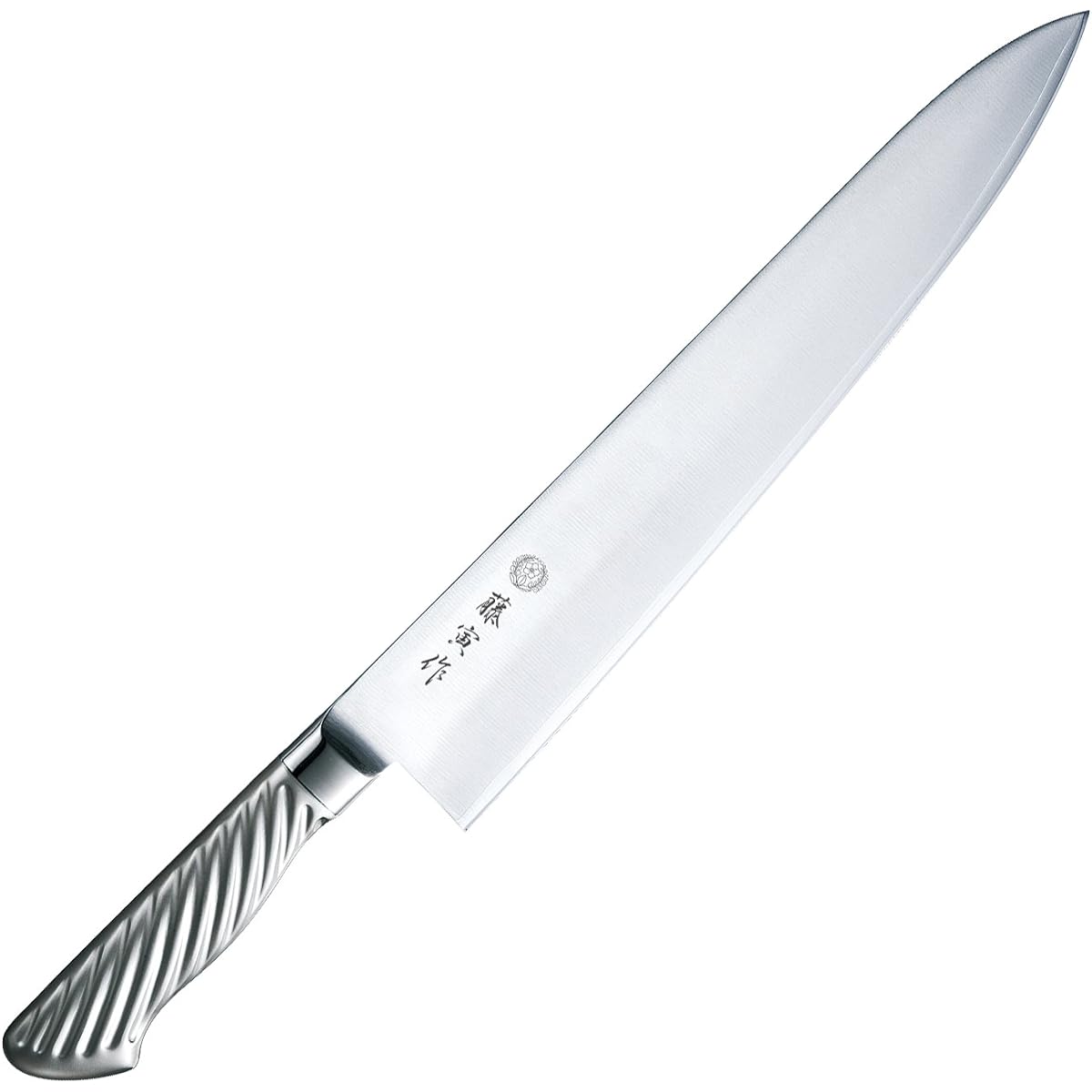 Fujitora Gyuto 300mm Made in Japan Cobalt alloy steel Double-edged Chef knife that can be used not only for cutting meat but also for cooking fish and vegetables Handle has a tornado pattern that is easy to grip All stainless steel Dishwasher safe DP cob